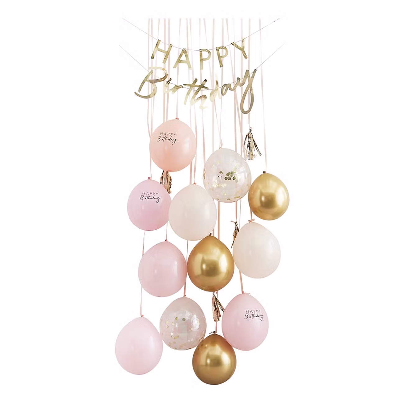 Rosa/Guld Happy Birthday Ballongkit för Dörr