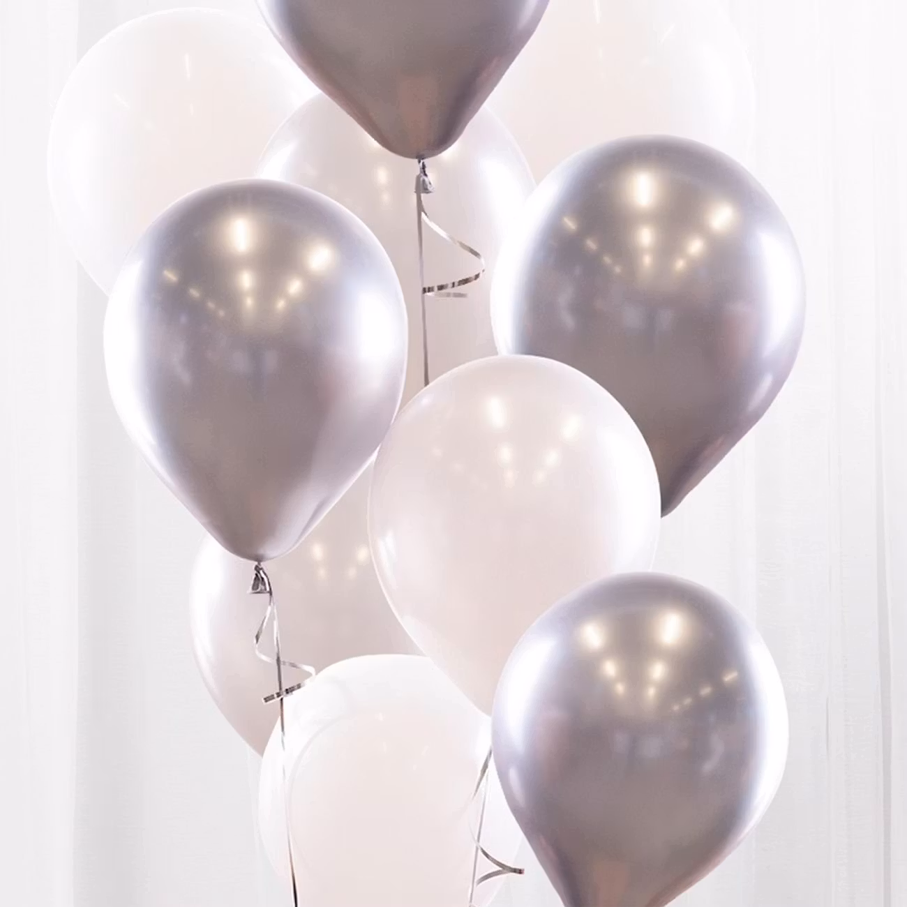 Ballongbukett Silver/Krom