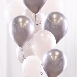 Ballongbukett Silver/Krom