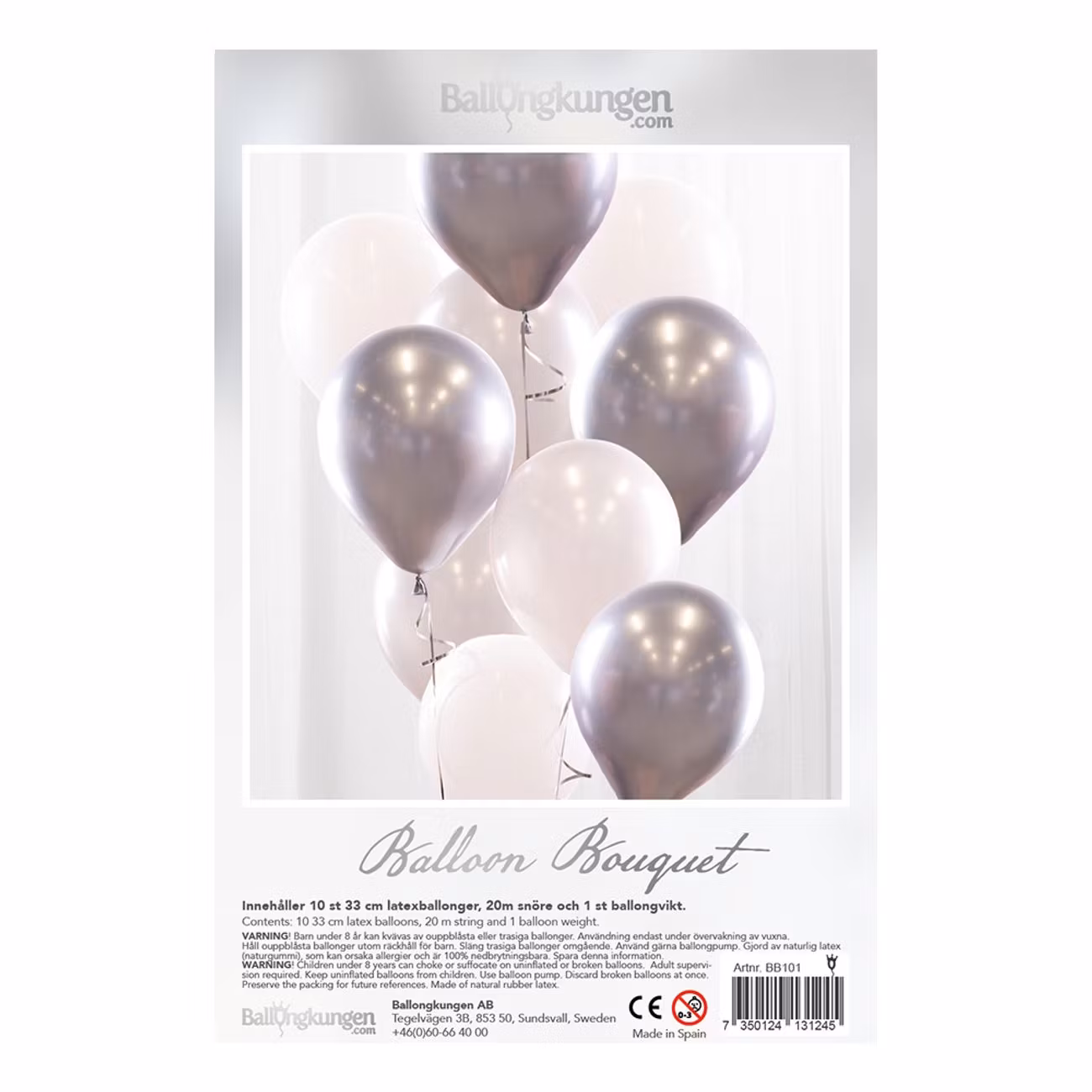 Ballongbukett Silver/Krom