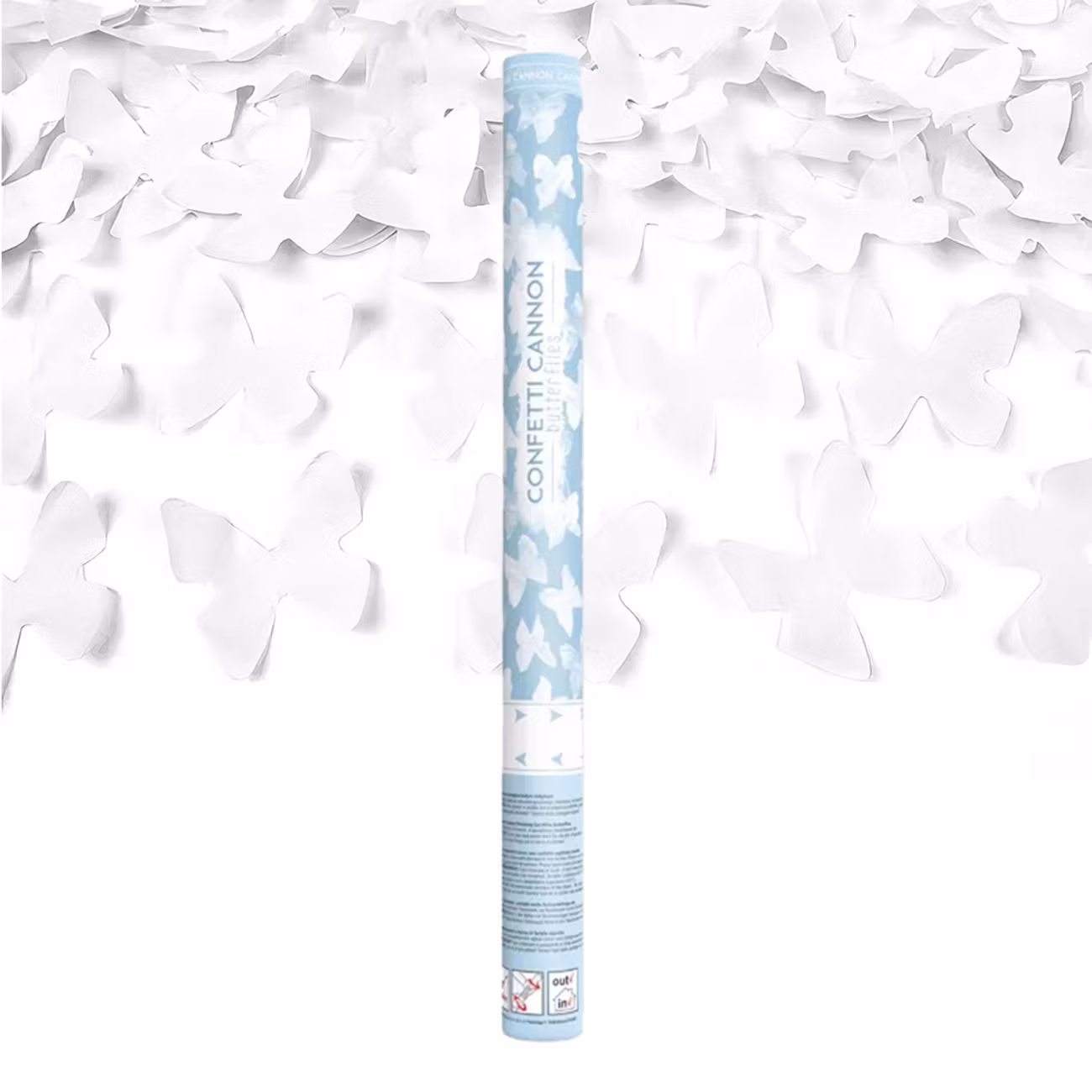 Konfettikanon Vita Fjärilar