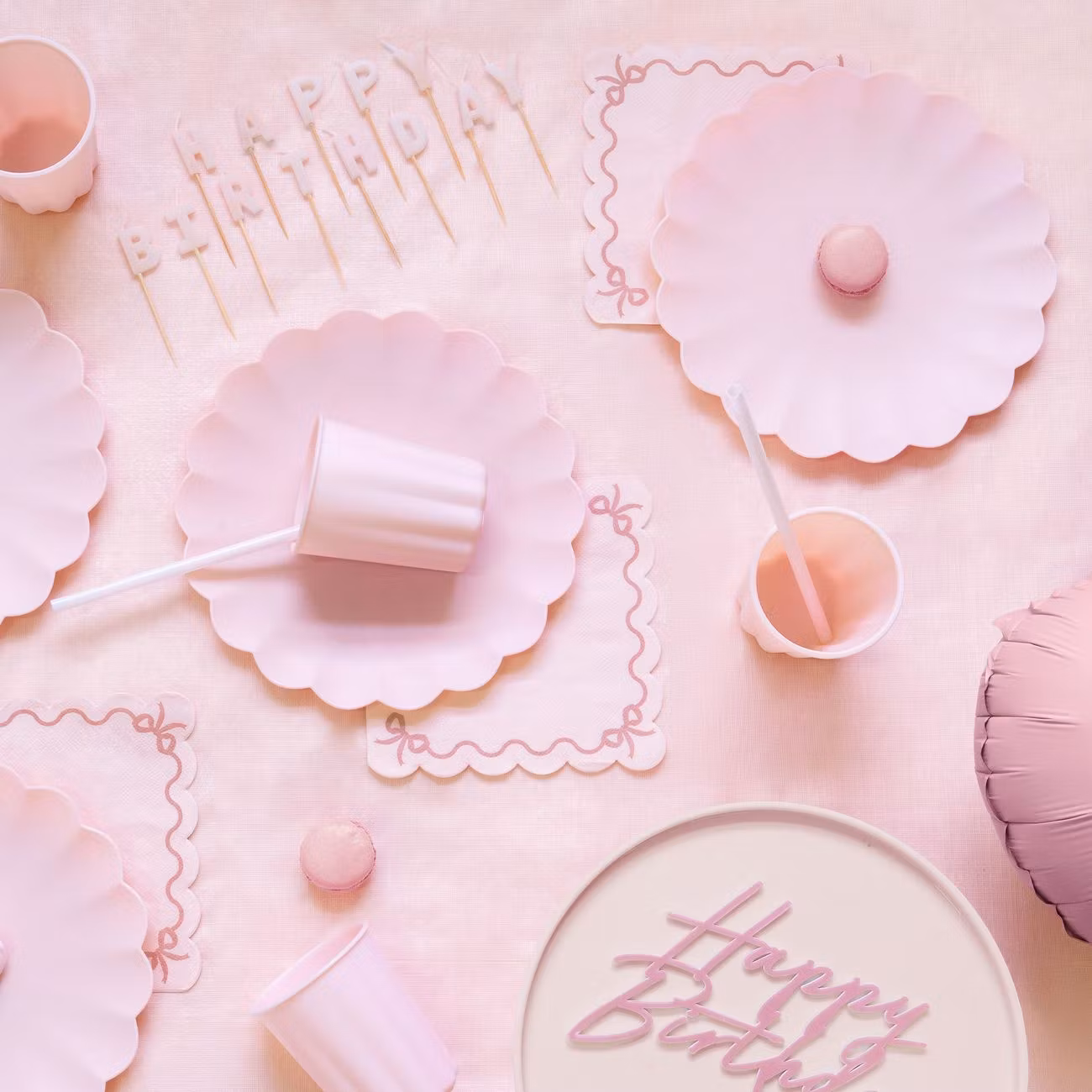 Servetter Vågmönstrade Ljusrosa