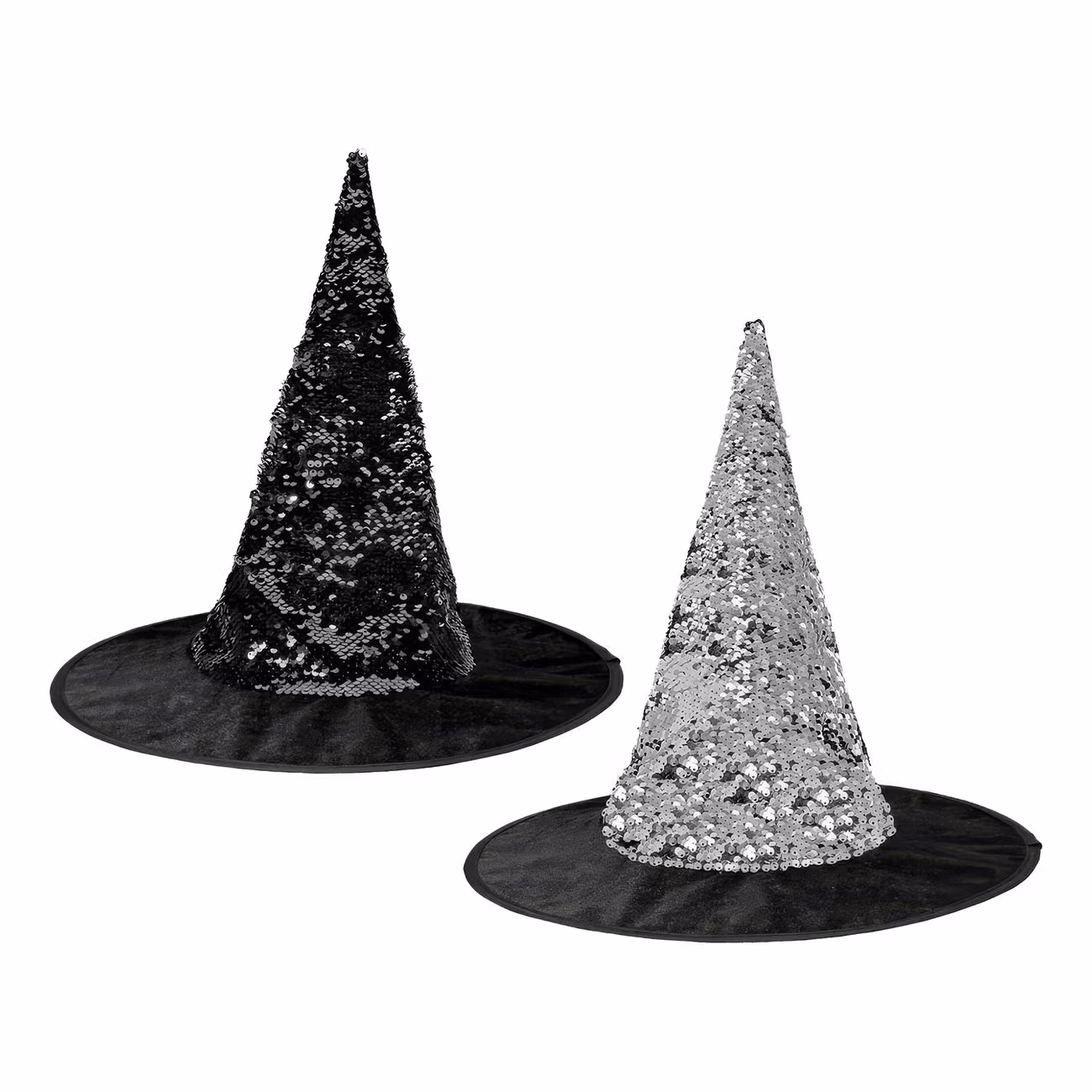 Häxhatt Vändbar med Paljetter Svart/Silver