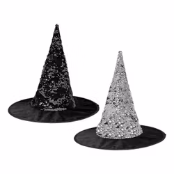 Häxhatt Vändbar med Paljetter Svart/Silver