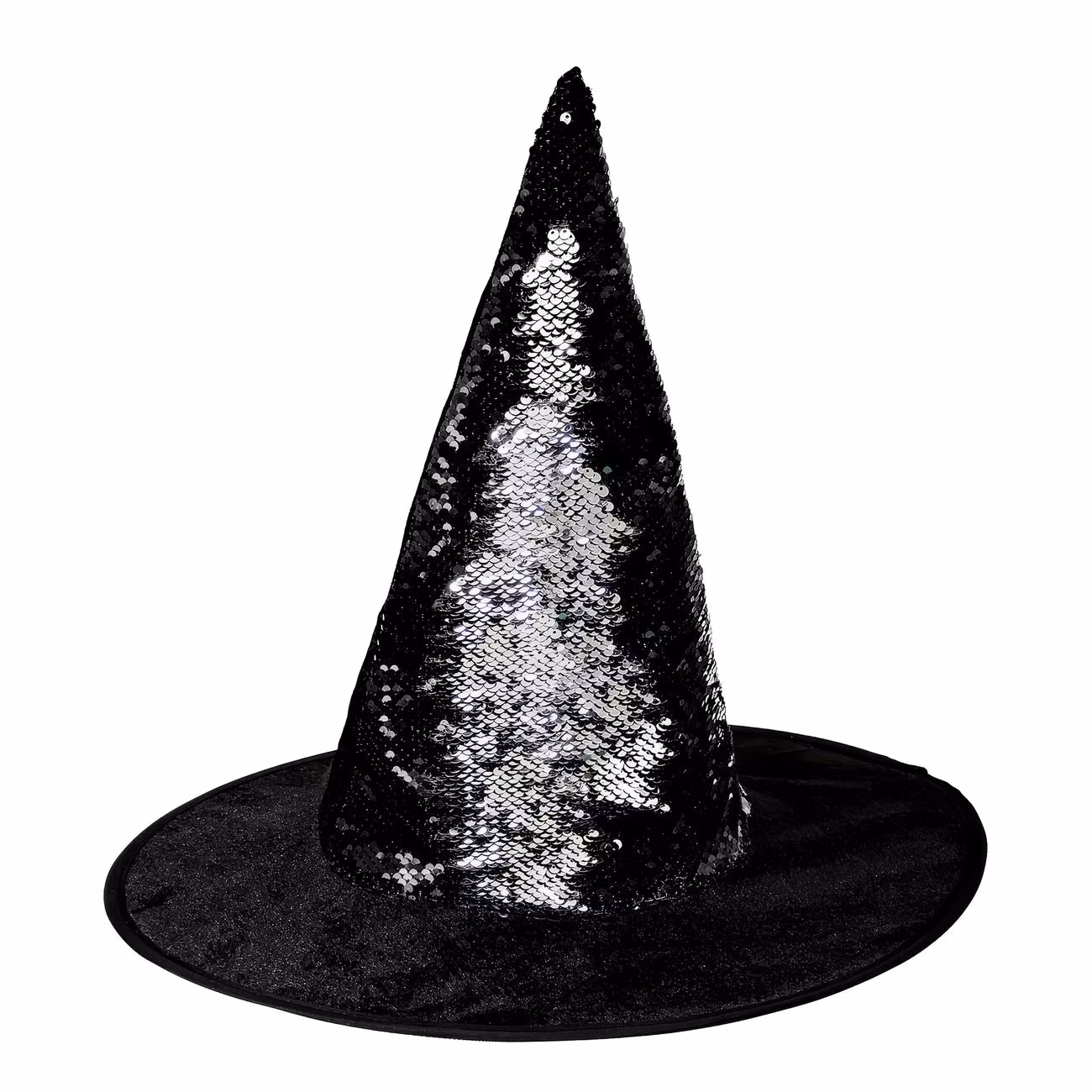 Häxhatt Vändbar med Paljetter Svart/Silver