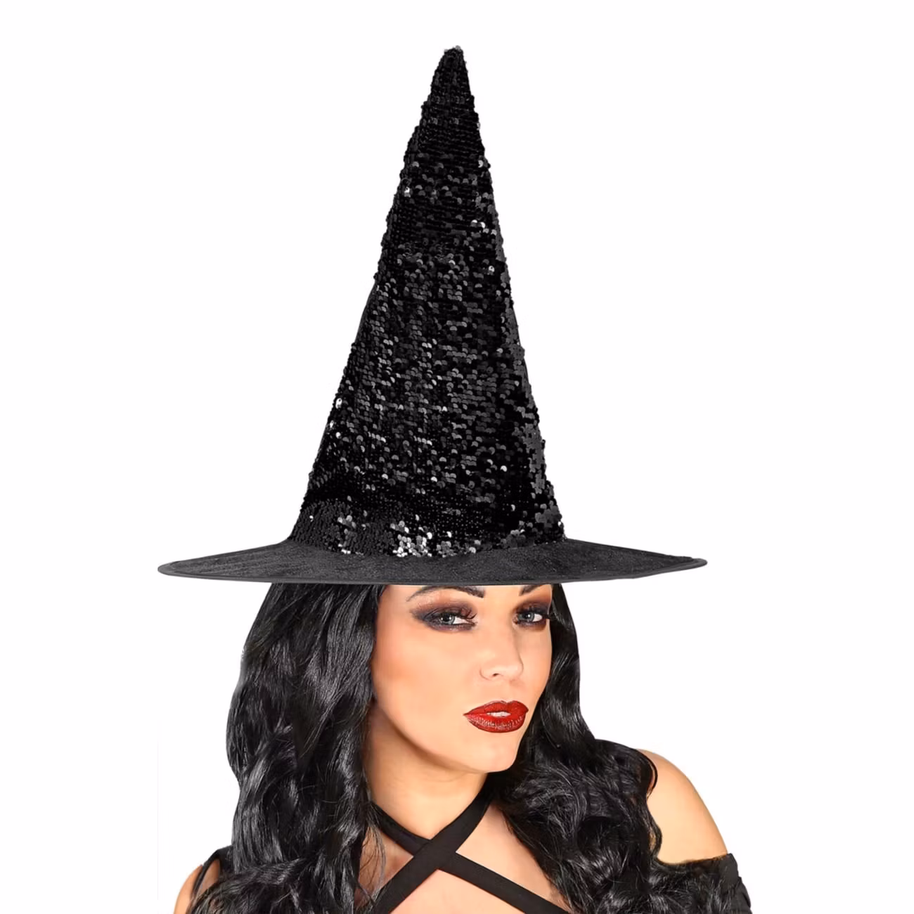 Häxhatt Vändbar med Paljetter Svart/Silver