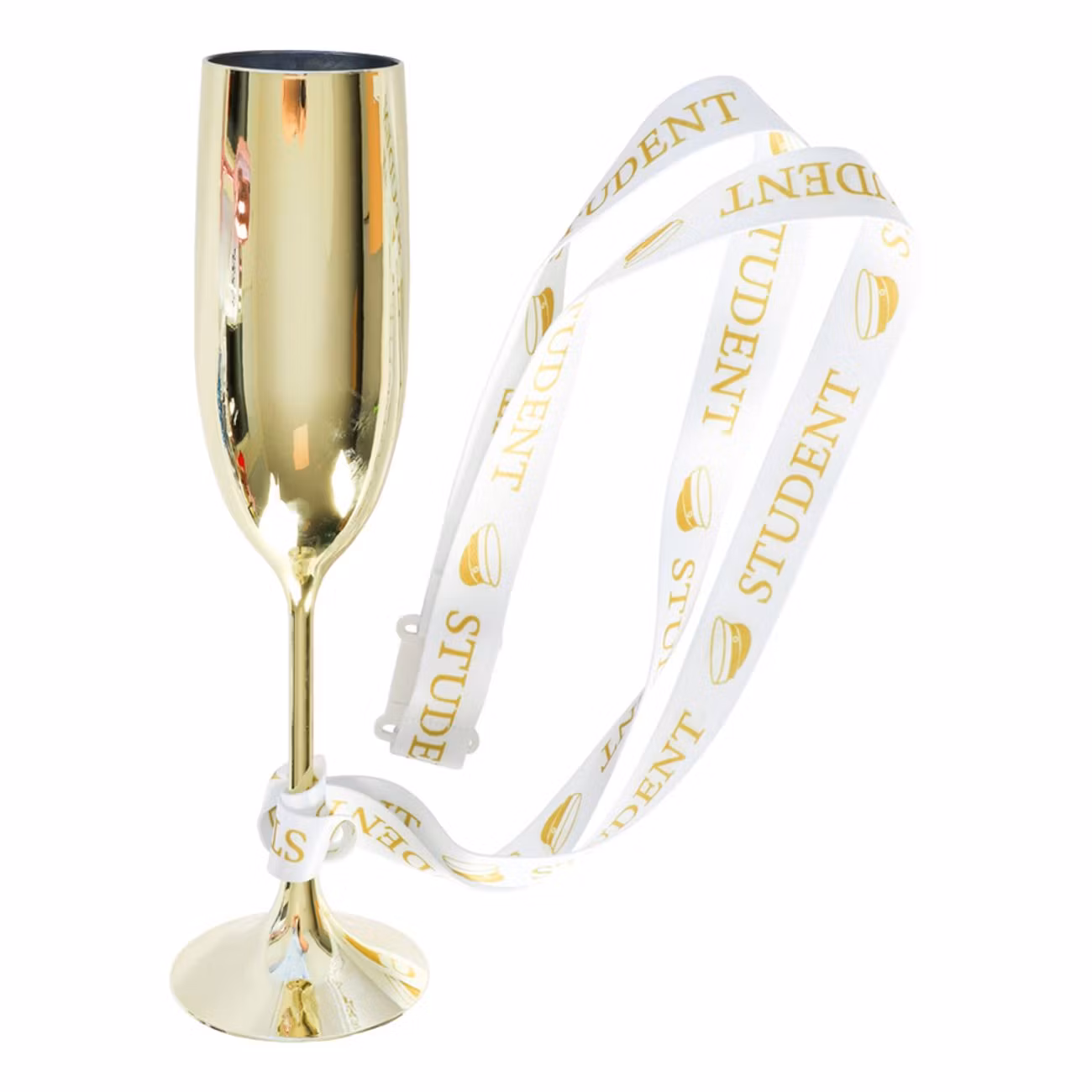 Champagneglas Student Guld med Band