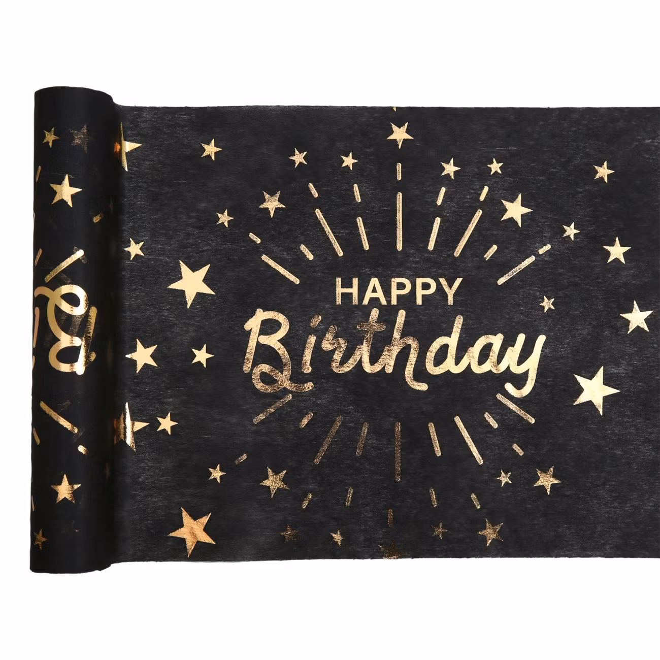 Bordslöpare Sparkling Happy Birthday Svart/Guld