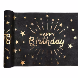 Bordslöpare Sparkling Happy Birthday Svart/Guld