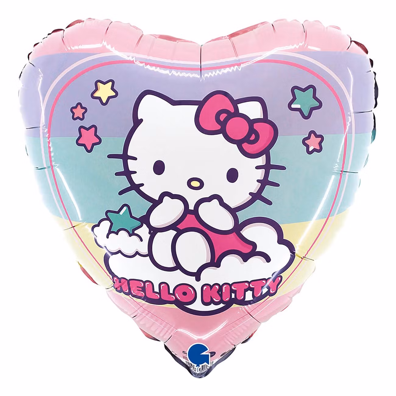 Folieballong Hjärta Hello Kitty Rainbow