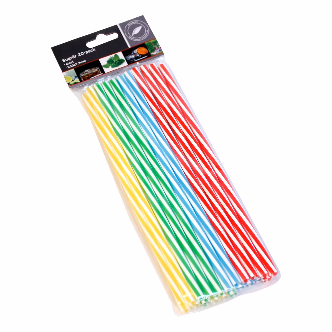 Sugrör i Plast Randiga