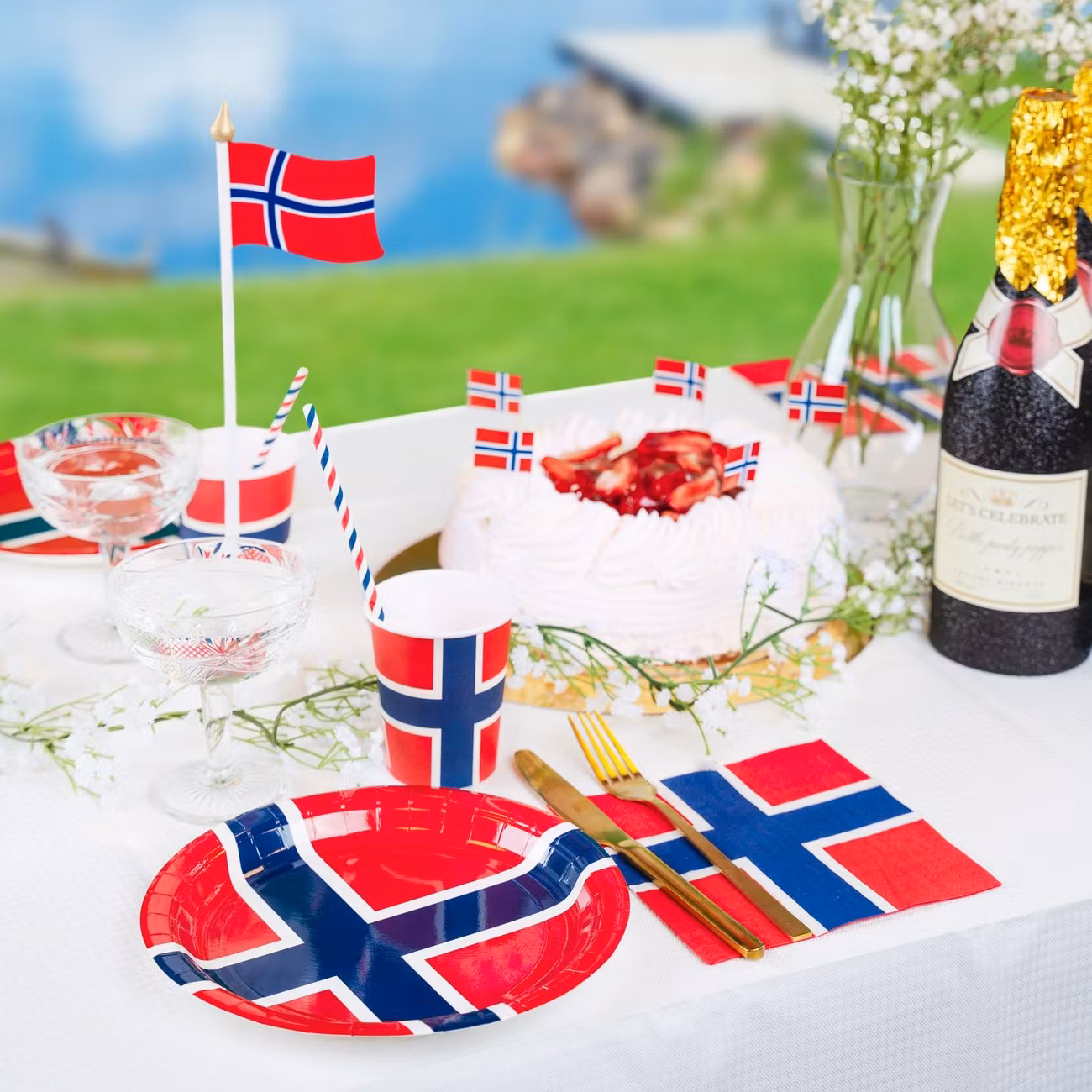 Papperssugrör Norska Flaggan