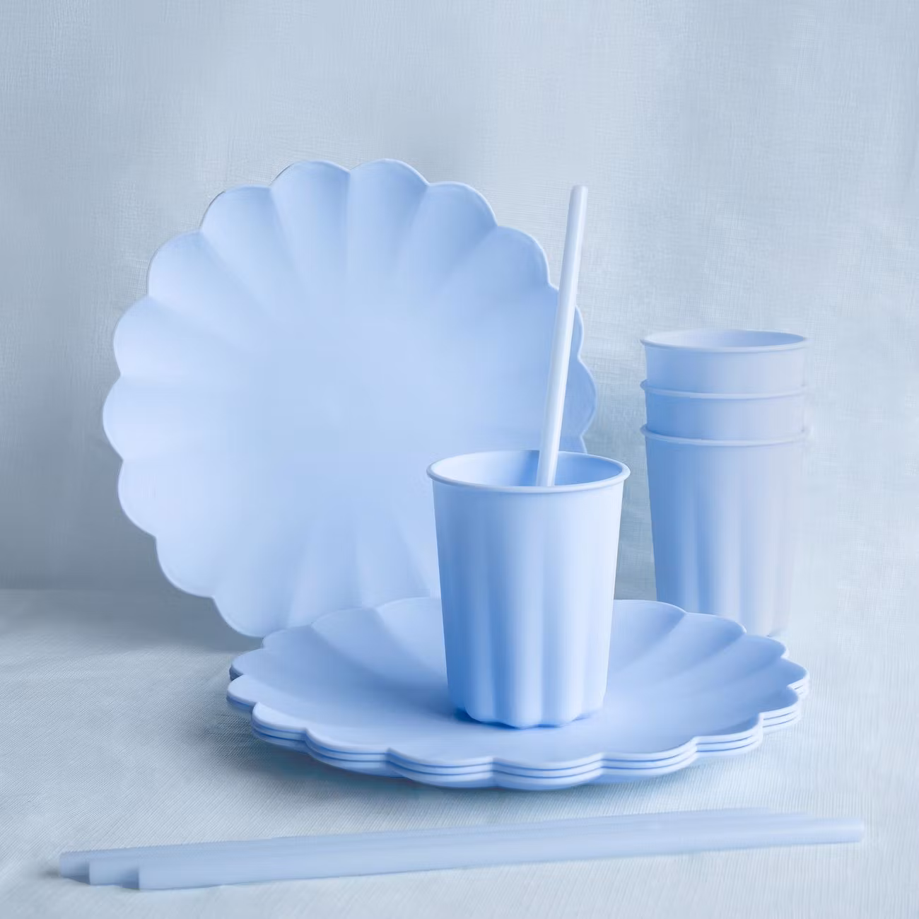 Återanvändbara Sugrör Ljusblå