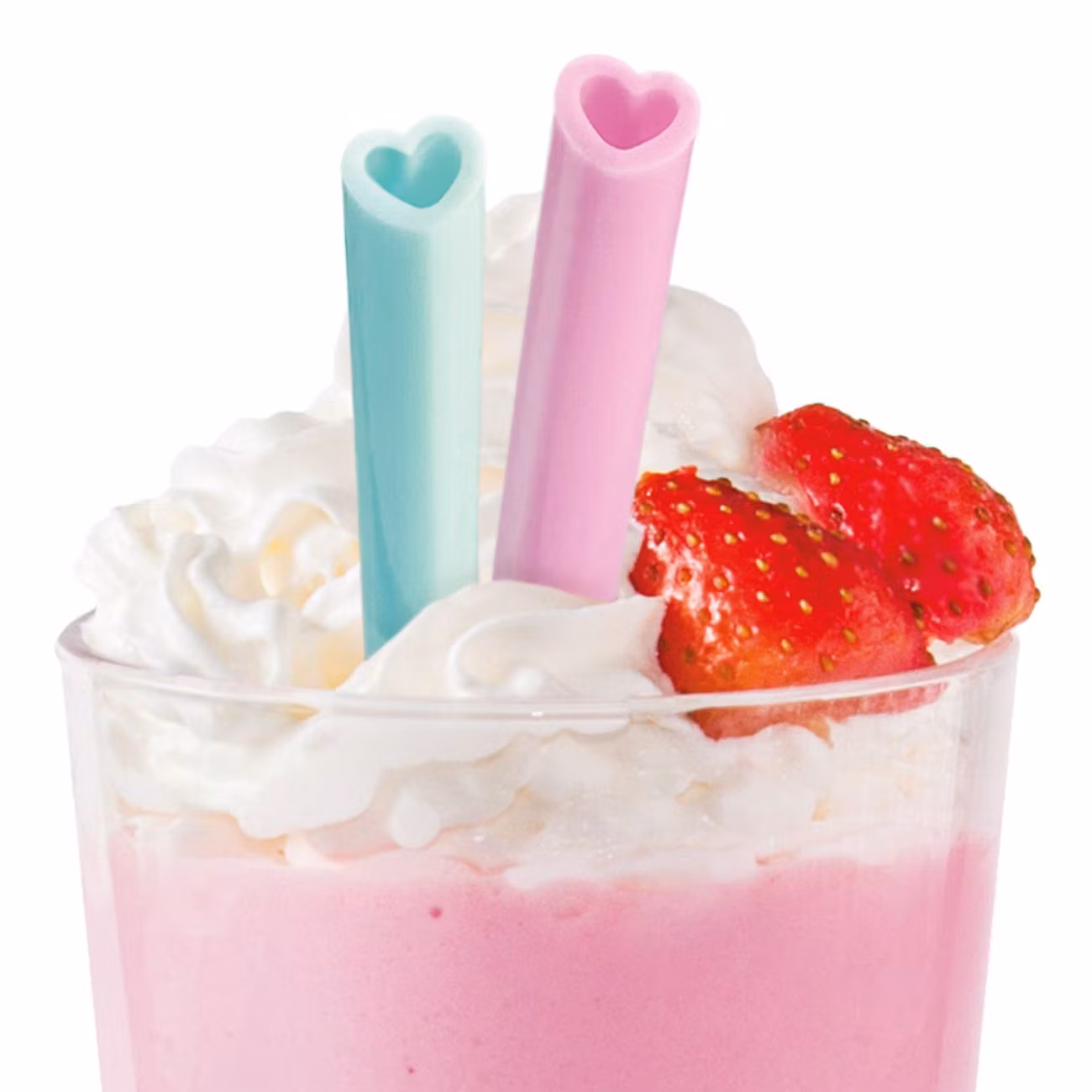 Sugrör i Silikon Hjärtan Watercolor