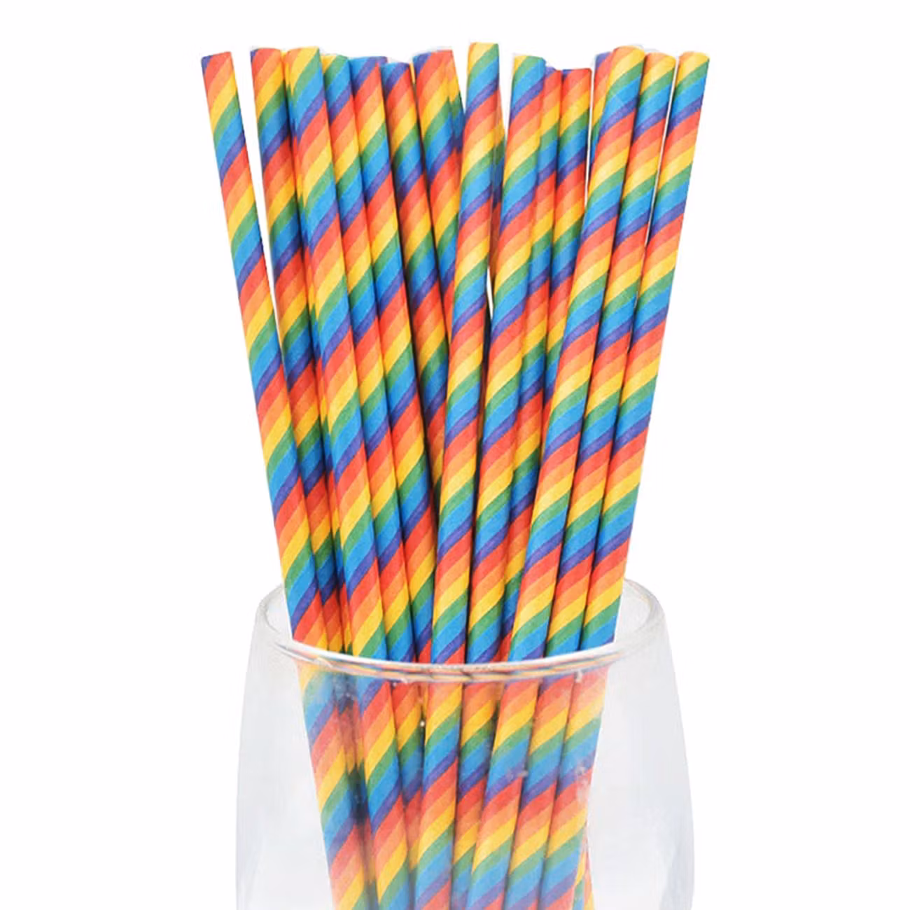 Papperssugrör Regnbågsfärgade
