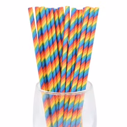Papperssugrör Regnbågsfärgade