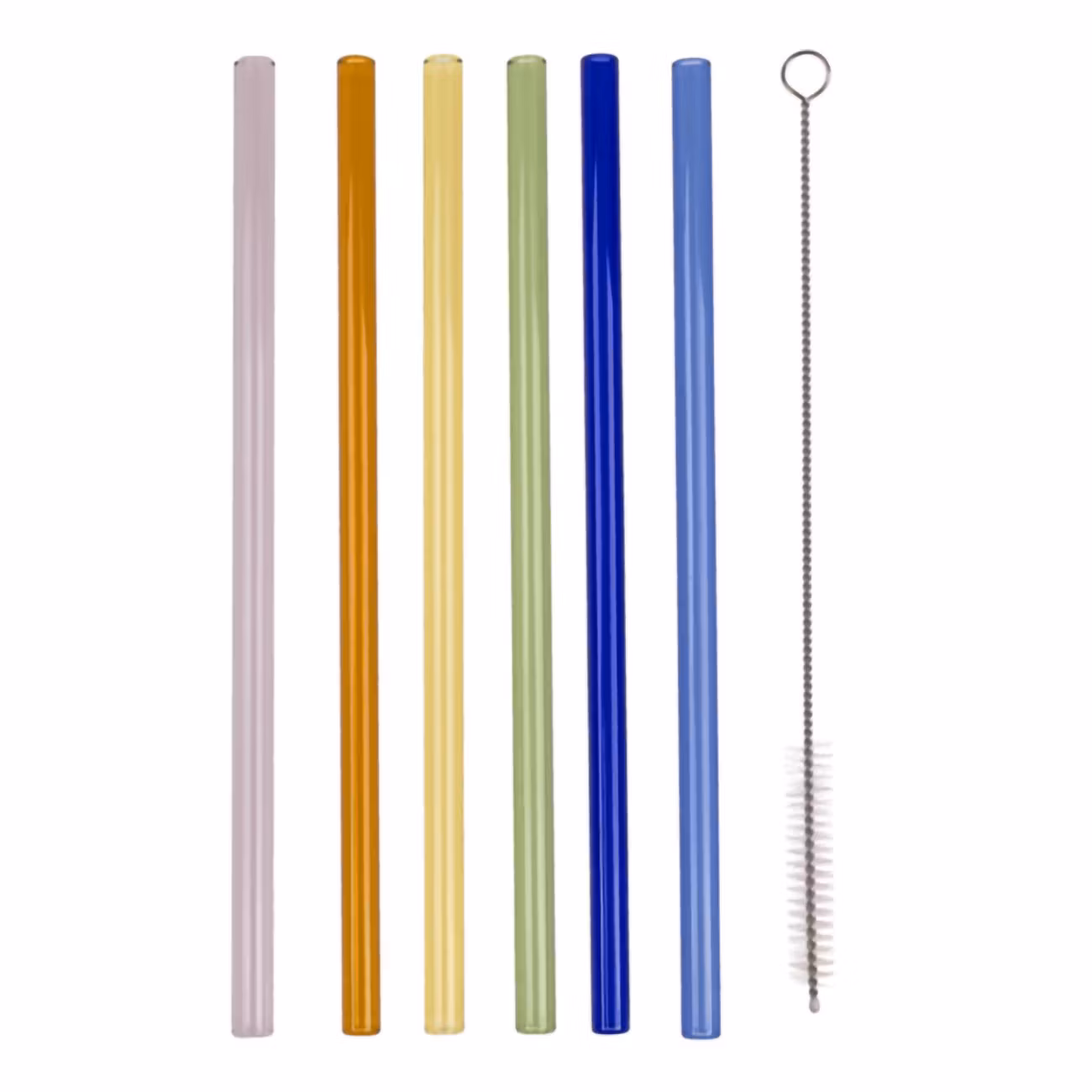 Sugrör i Glas Färgmix med Borste