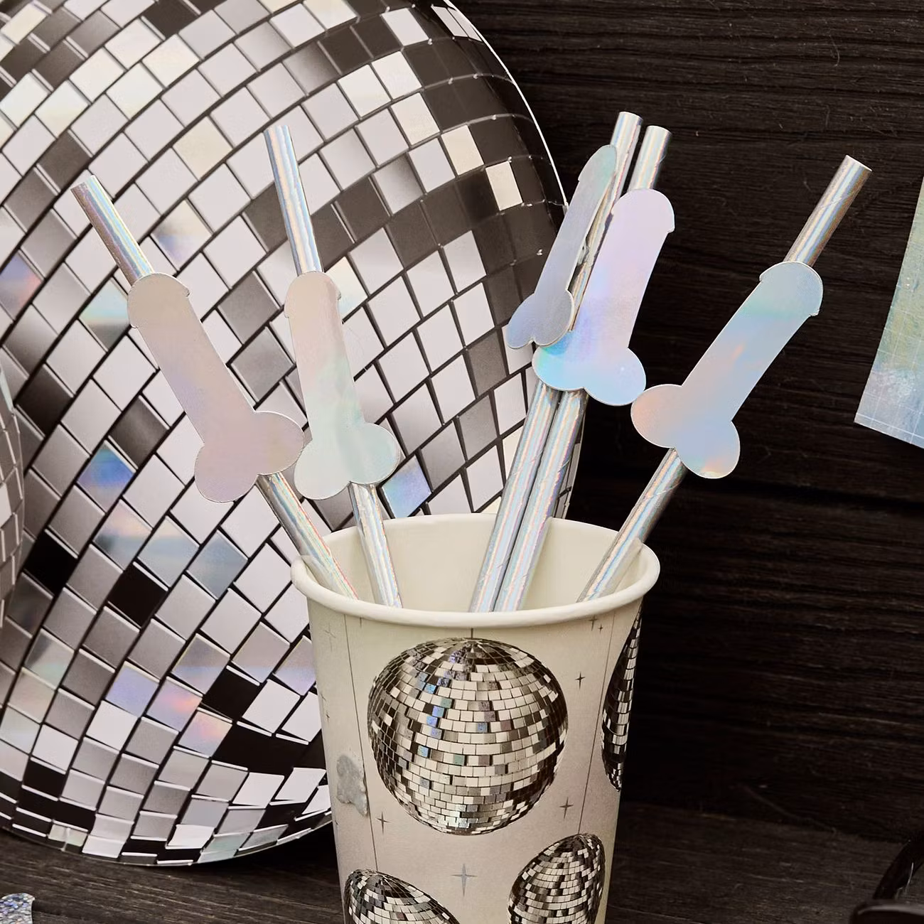 Papperssugrör Disco Penis