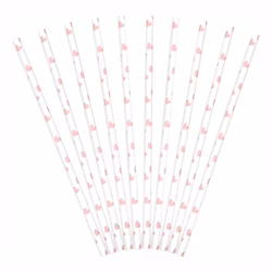 Papperssugrör Hjärtan Ljusrosa