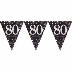 Vimpelgirlang 80 Guld/Silver Glitter