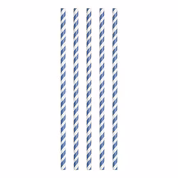 Papperssugrör Blå/Vit Randiga