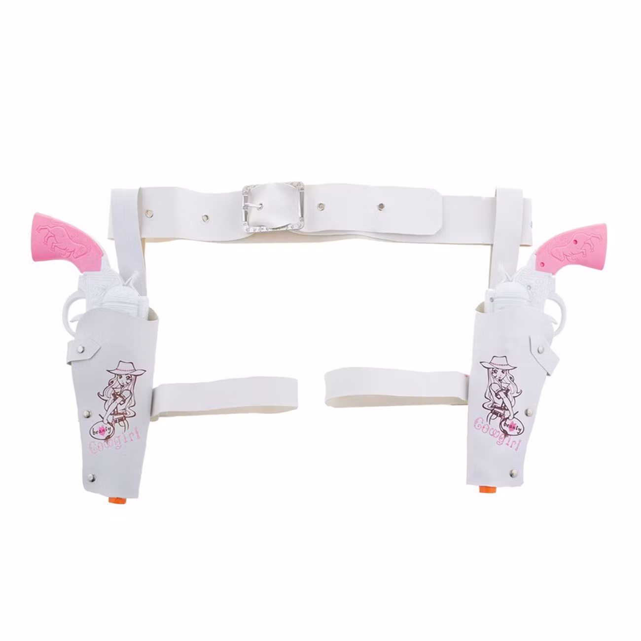 Cowgirl Hölster med Pistoler Vit/Rosa