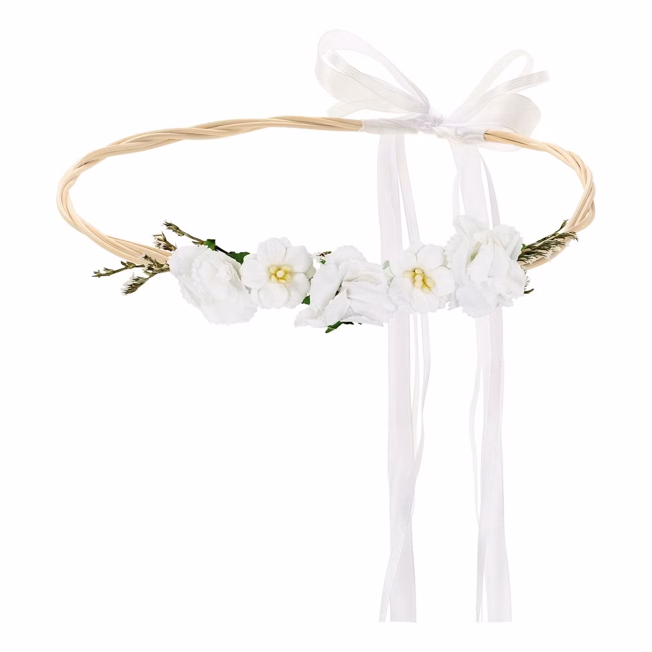 Blomsterkrans Vit med Rosett