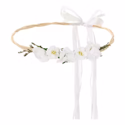 Blomsterkrans Vit med Rosett