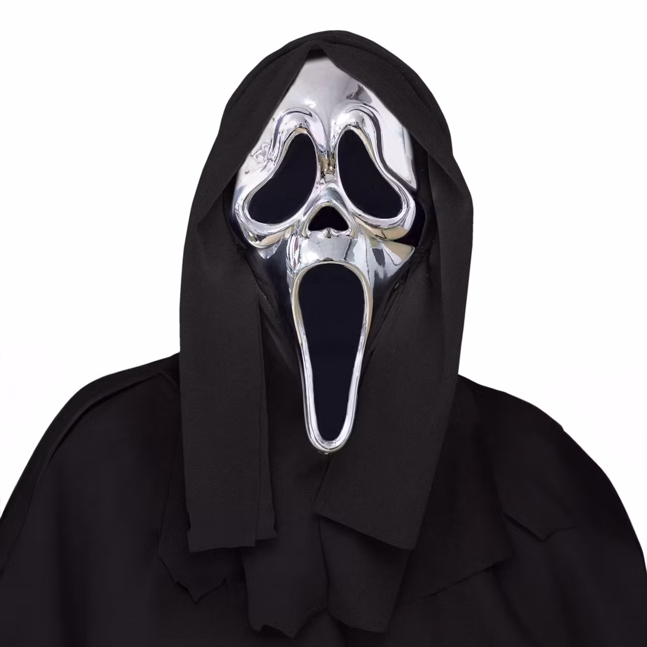 Scream Ghost Face Silver Chrome Mask