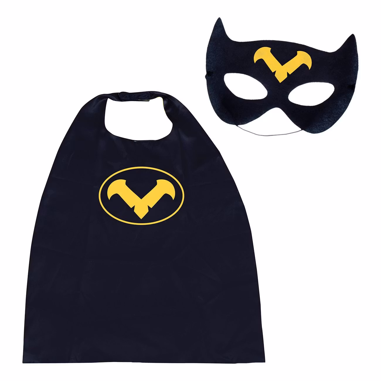 Superhjälte Svart Cape med Mask för Barn