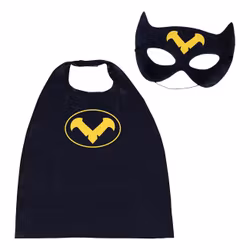 Superhjälte Svart Cape med Mask för Barn