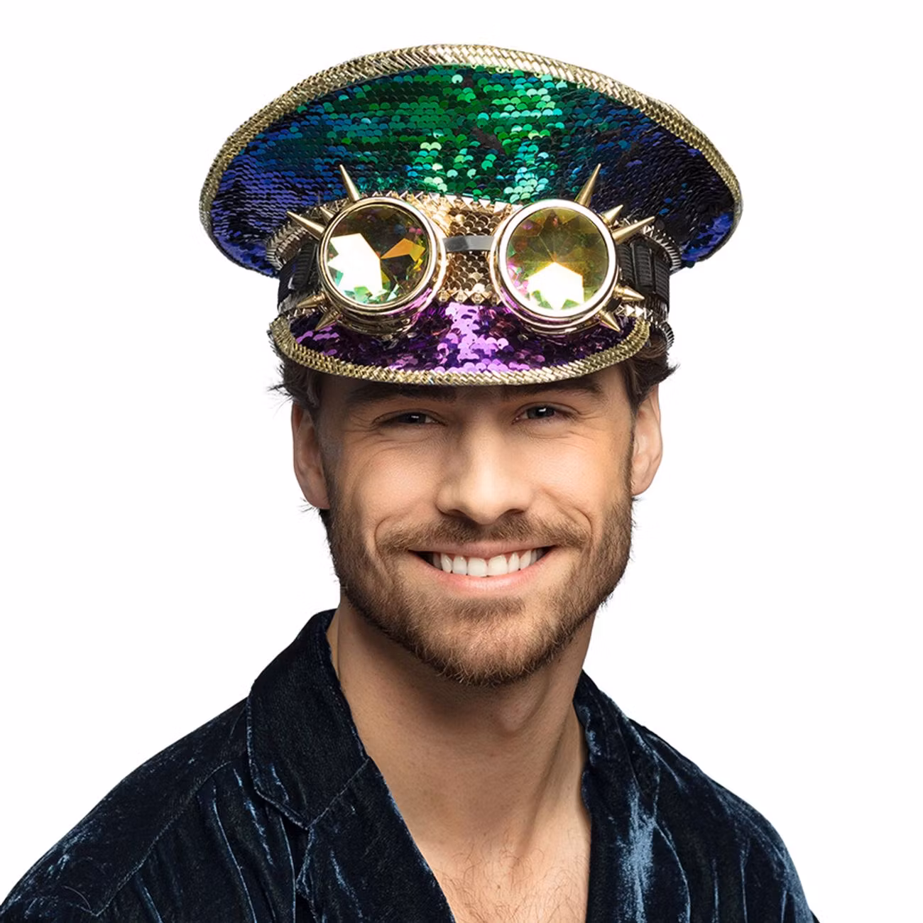 Paljettkeps med Glasögon Steampunk