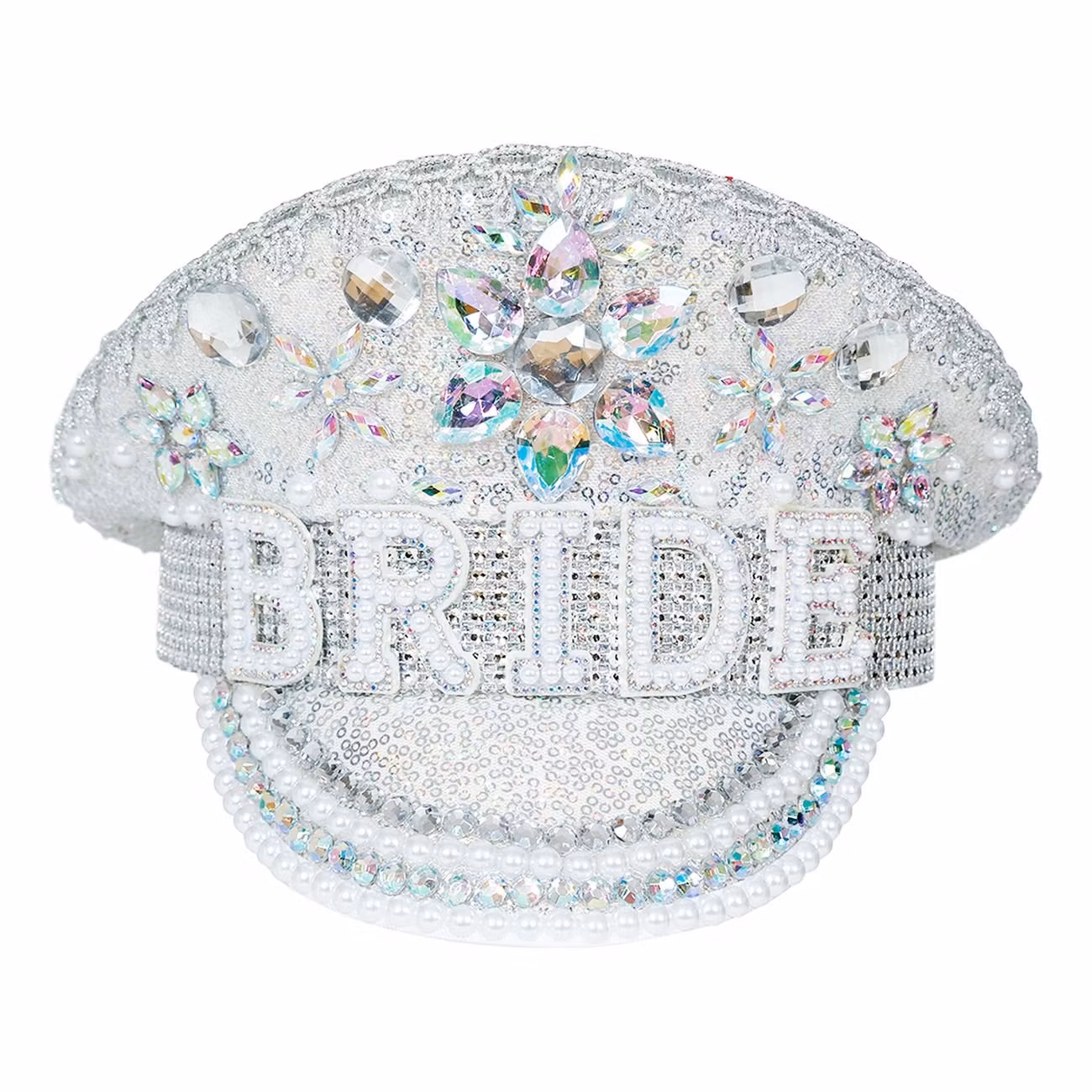 Paljettkeps Bride med Pärlor