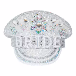 Paljettkeps Bride med Pärlor