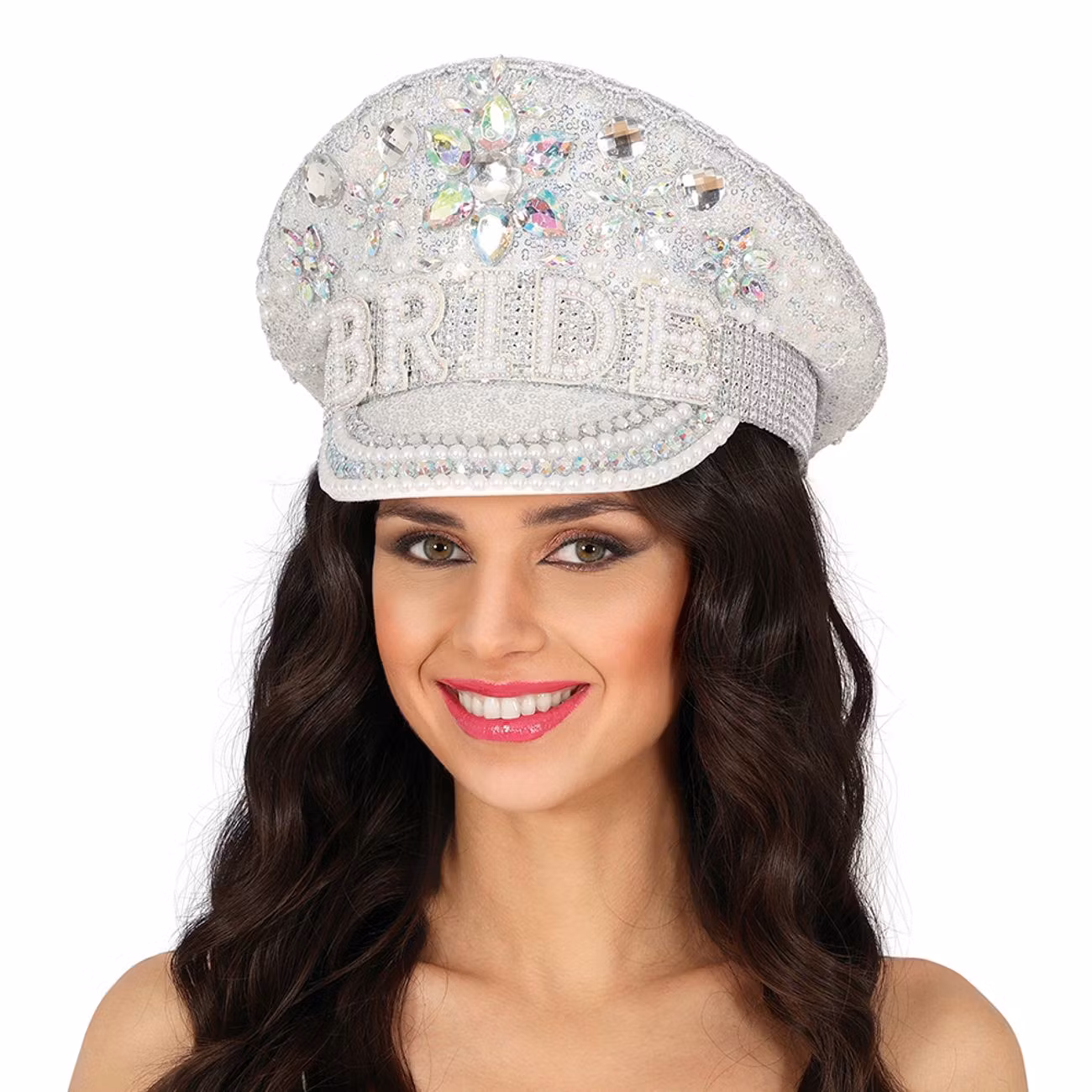 Paljettkeps Bride med Pärlor