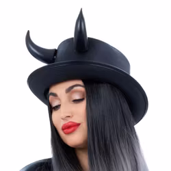 Höghatt med Djävulshorn Metallic Svart