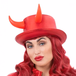 Höghatt med Djävulshorn Metallic Röd