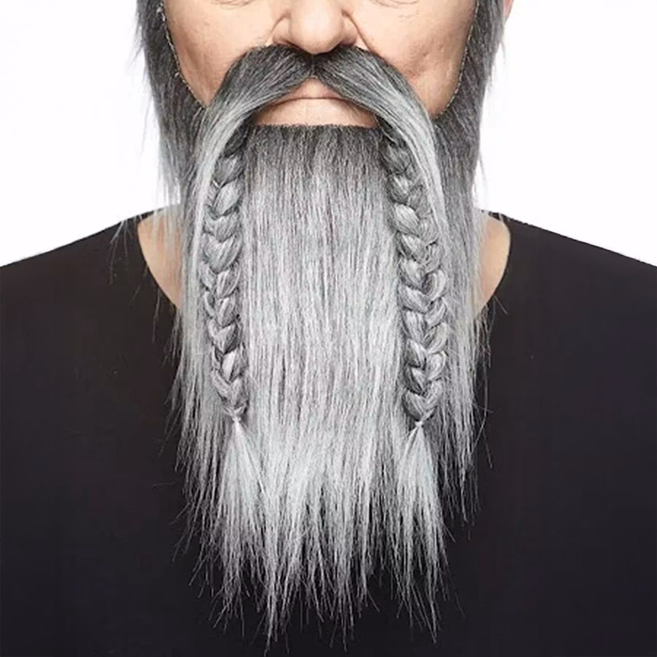 Viking Mustasch med Skägg Svart/Vit