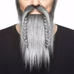 Viking Mustasch med Skägg Svart/Vit