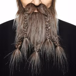 Viking Mustasch med Skägg Brun/Grå