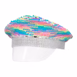 Paljettkeps Tvåfärgad Silver/Regnbåge