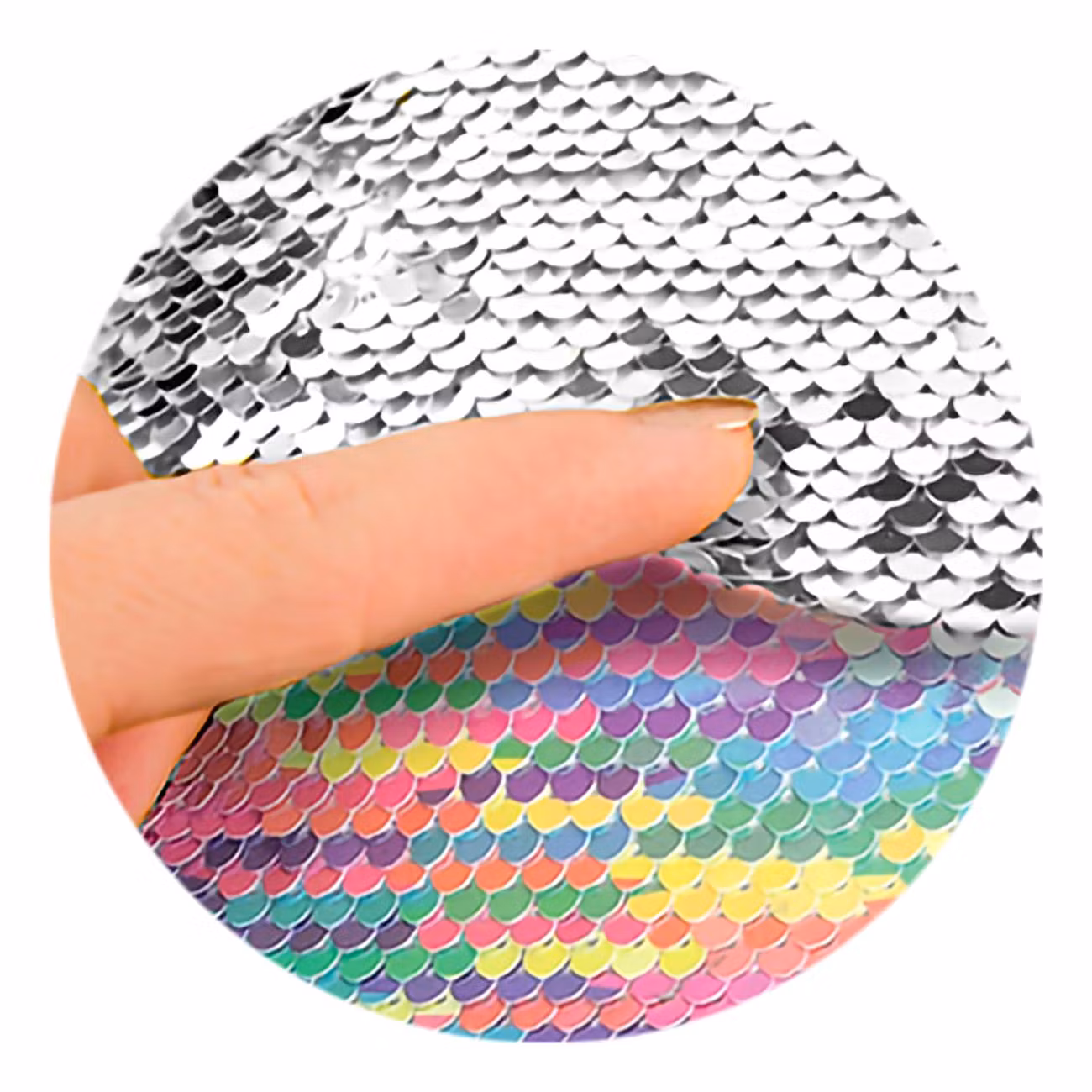 Paljettkeps Tvåfärgad Silver/Regnbåge