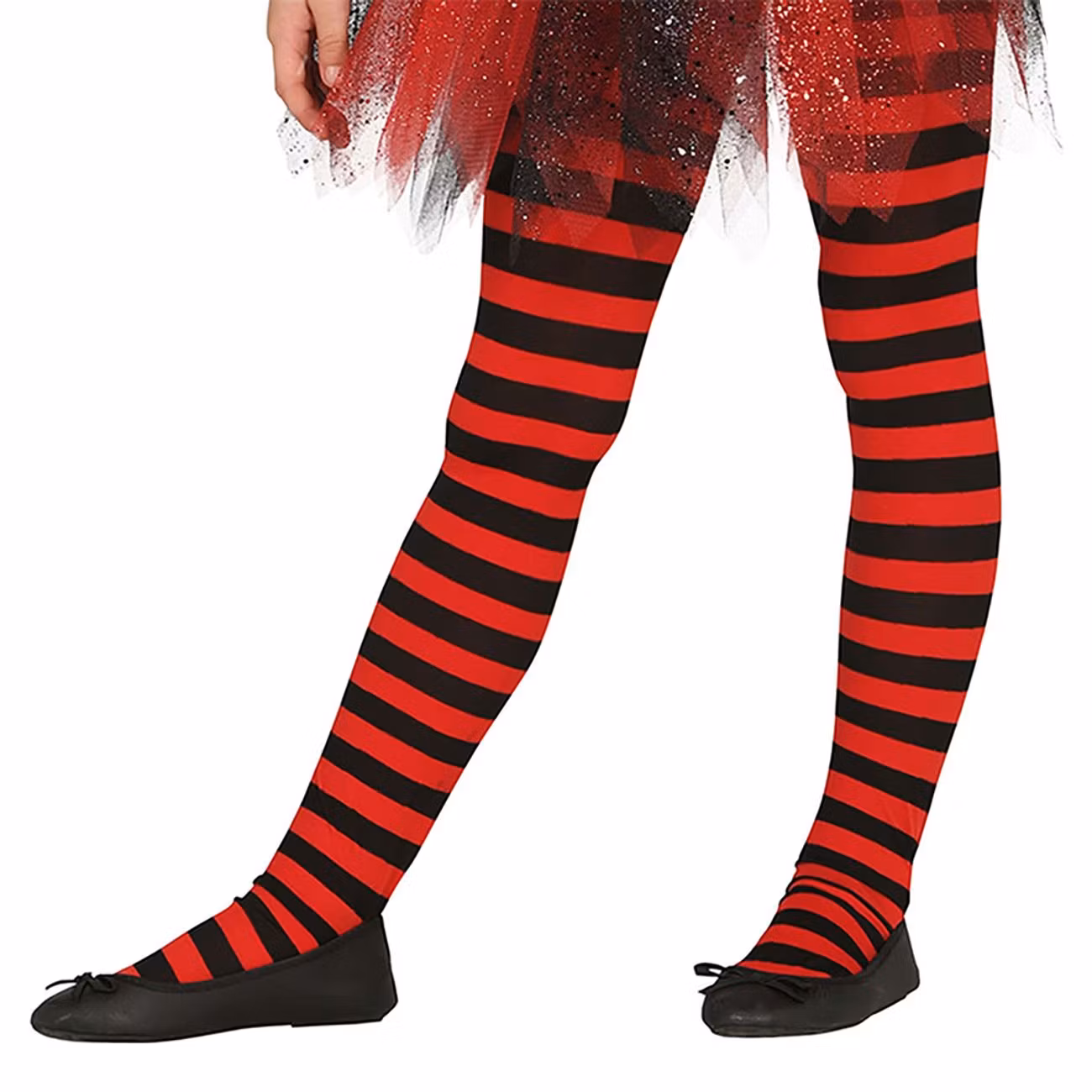 Strumpbyxor för Barn Svart/Röd Randiga