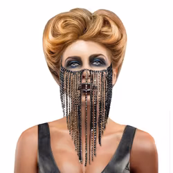 Ansiktsslöja med Svarta Pärlor