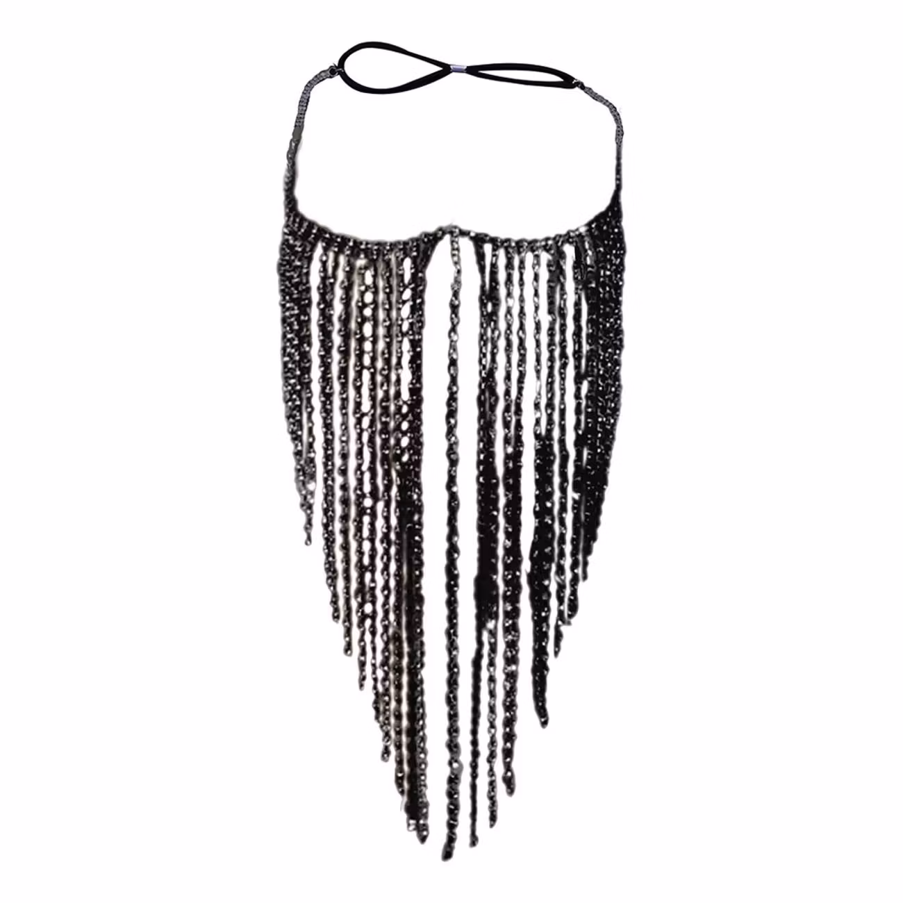 Ansiktsslöja med Svarta Pärlor