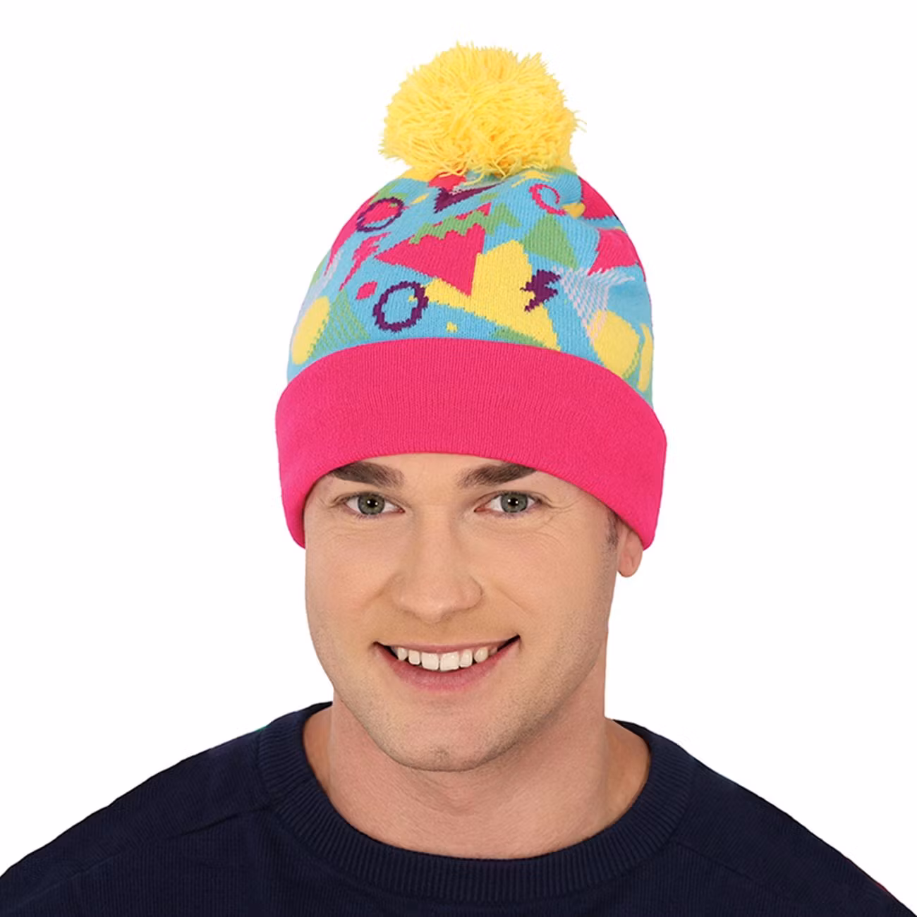 80-tals Rosa Stickad Mössa