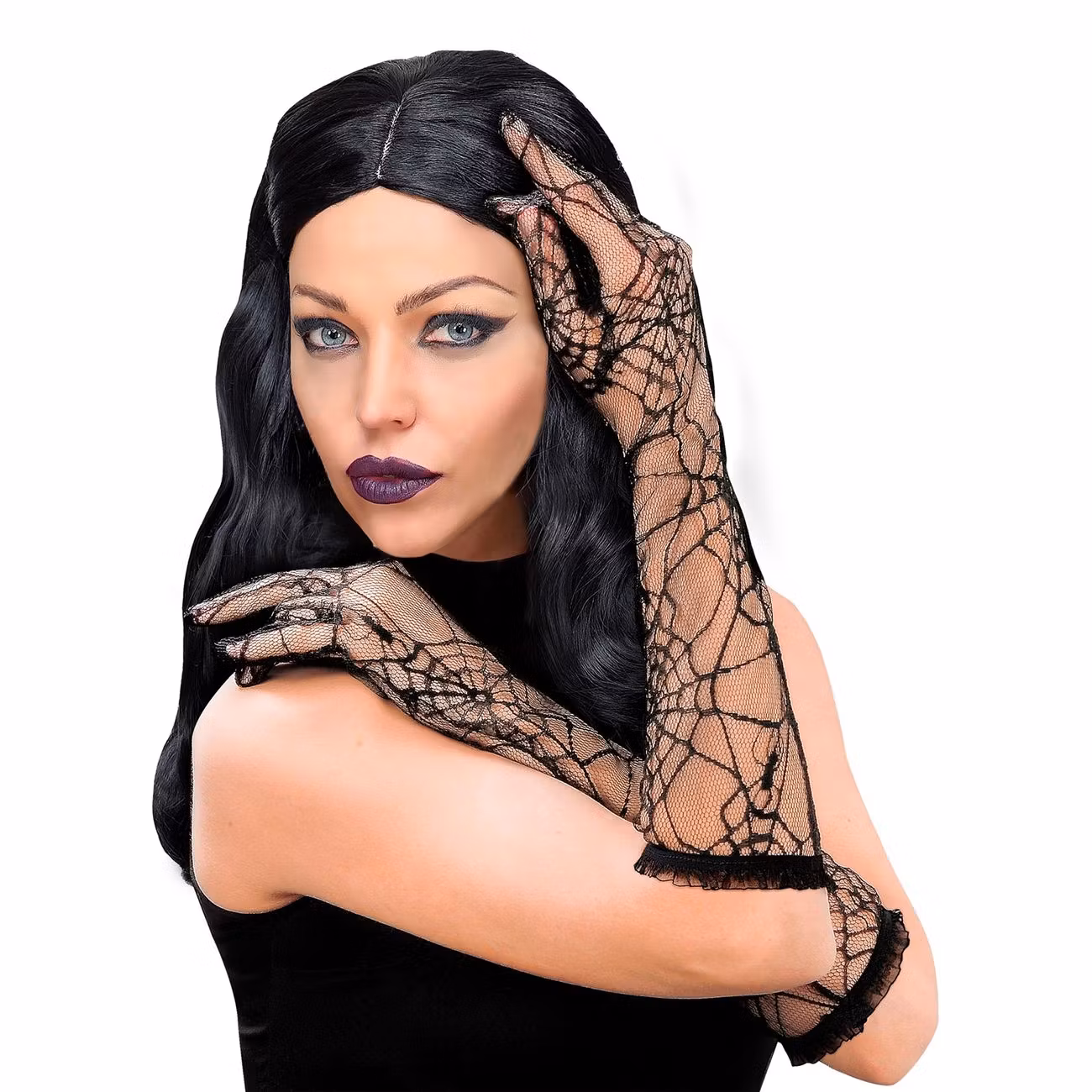 Näthandskar Spindelnät Svarta