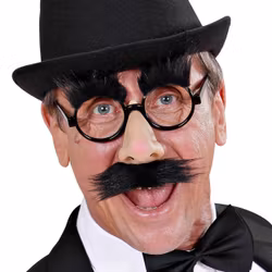 Glasögon med Näsa och Mustasch