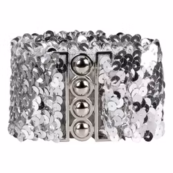 Bälte med Paljetter Silver