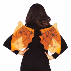 Fladdermusvingar med Spindelnät Orange